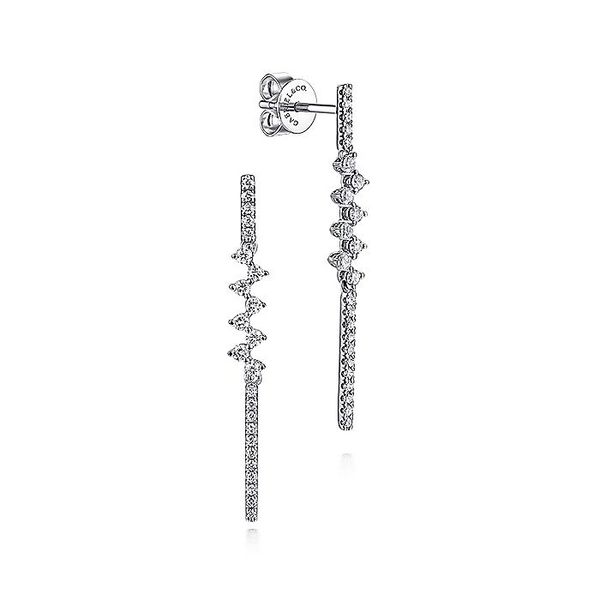 Gabriel & Co. 14K White Gold Zig Zag Diamond Earrings Toner Jewelers Overland Park, KS