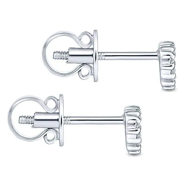 Gabriel & Co. 14K White Gold Open Heart Diamond Stud Earrings Image 2 Toner Jewelers Overland Park, KS