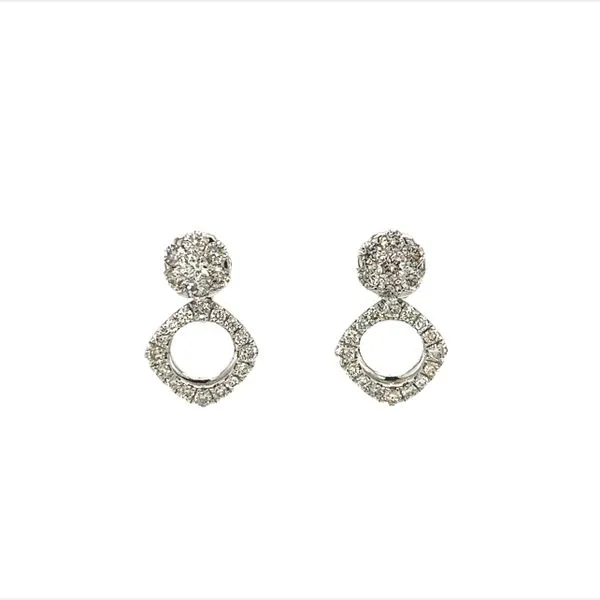 14 Karat White Convertible Diamond Earrings Image 2 Toner Jewelers Overland Park, KS