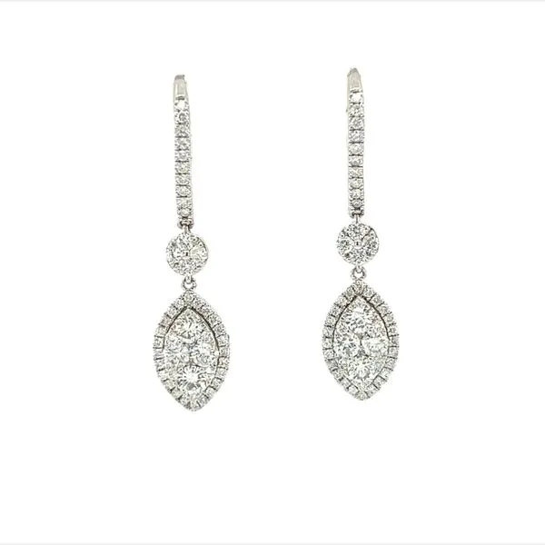 14 Karat White Gold Diamond Drop Earrings Toner Jewelers Overland Park, KS