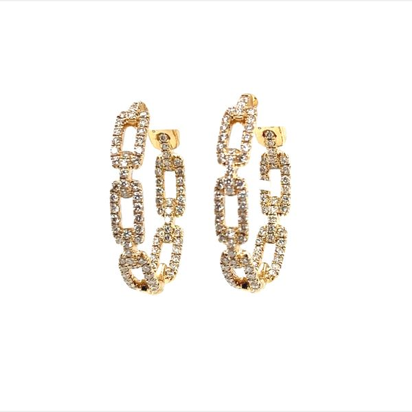 14 Karat Yellow Diamond Fancy Link Hoop Earrings Toner Jewelers Overland Park, KS