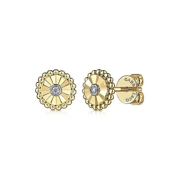 Gabriel & Co. 14K Yellow Gold Diamond Stud Earrings Toner Jewelers Overland Park, KS
