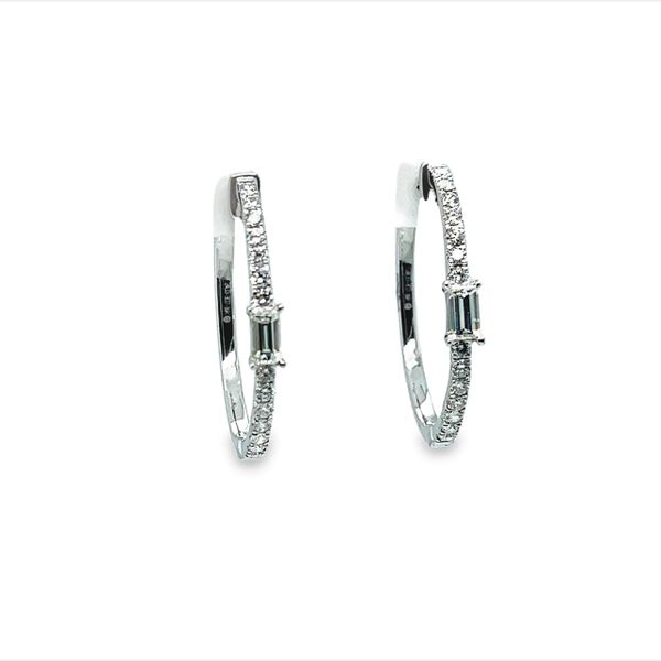 14 Karat White Gold Diamond Hoops Earrings Toner Jewelers Overland Park, KS