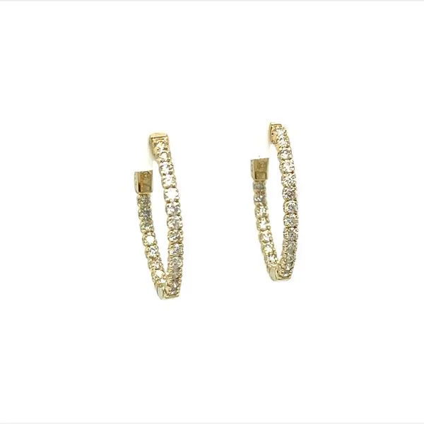 14 Karat Yellow Gold Diamond Hoop Earrings Toner Jewelers Overland Park, KS