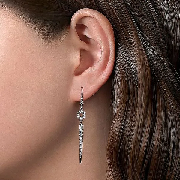 Gabriel & Co. 14K White Gold Diamond Drop Earrings Image 2 Toner Jewelers Overland Park, KS