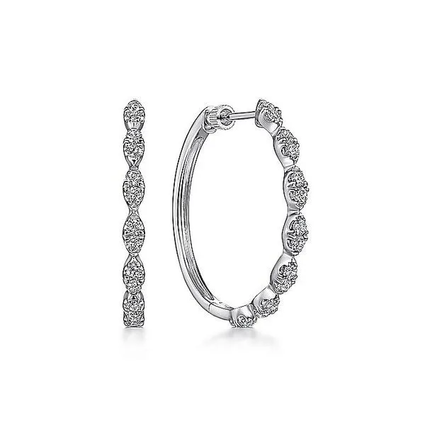 Gabriel & Co. 14K White Gold Diamond Hoop Earrings Toner Jewelers Overland Park, KS
