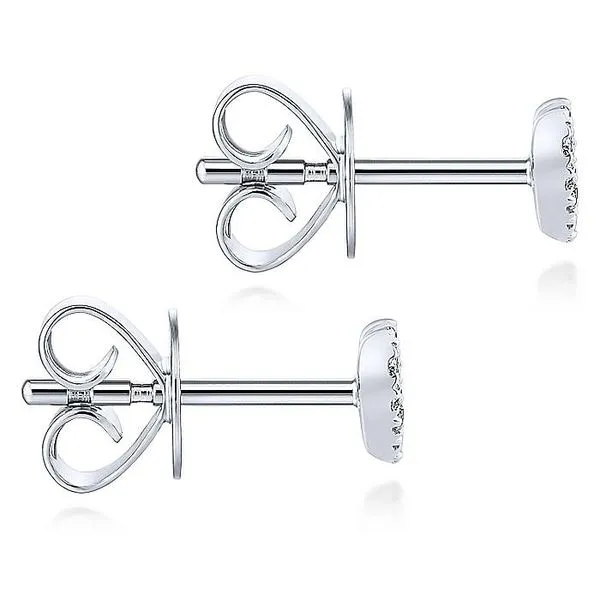 Gabriel & Co. 14K White Gold Heart Shaped Diamond Stud Earrings Image 3 Toner Jewelers Overland Park, KS