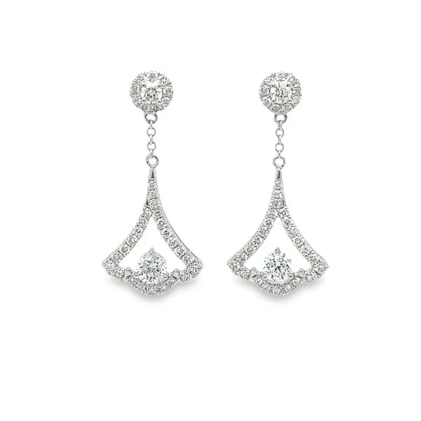 14k White Gold Diamond Drop Earrings Toner Jewelers Overland Park, KS