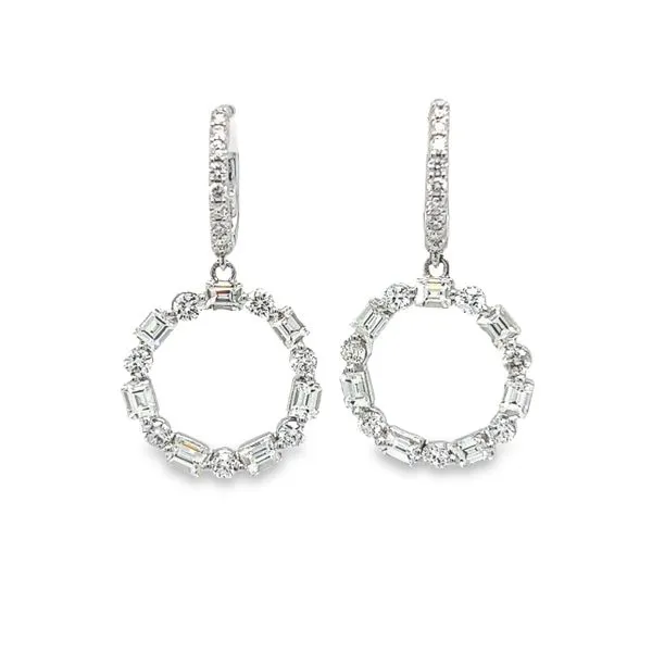 14k White Gold Diamond Circle Earrings Toner Jewelers Overland Park, KS