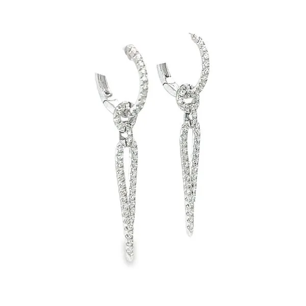 14k White Gold Diamond Dangle Earrings Image 2 Toner Jewelers Overland Park, KS
