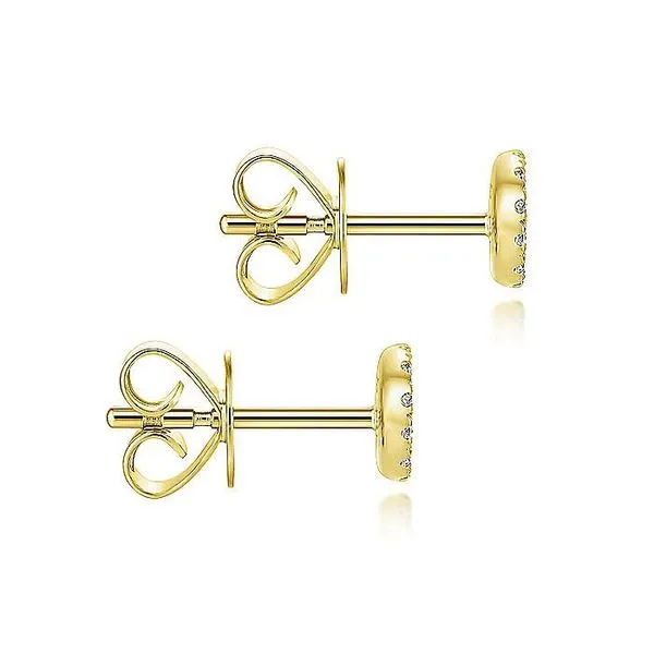 Gabriel & Co. 14K Yellow Gold Cluster Diamond Stud Earrings Image 2 Toner Jewelers Overland Park, KS