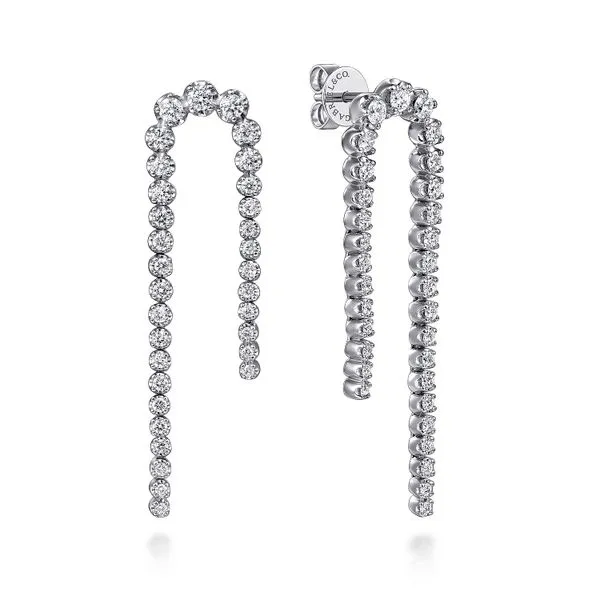 Gabriel  & Co. 14K White Gold Diamond Stud Drop Earrings Toner Jewelers Overland Park, KS
