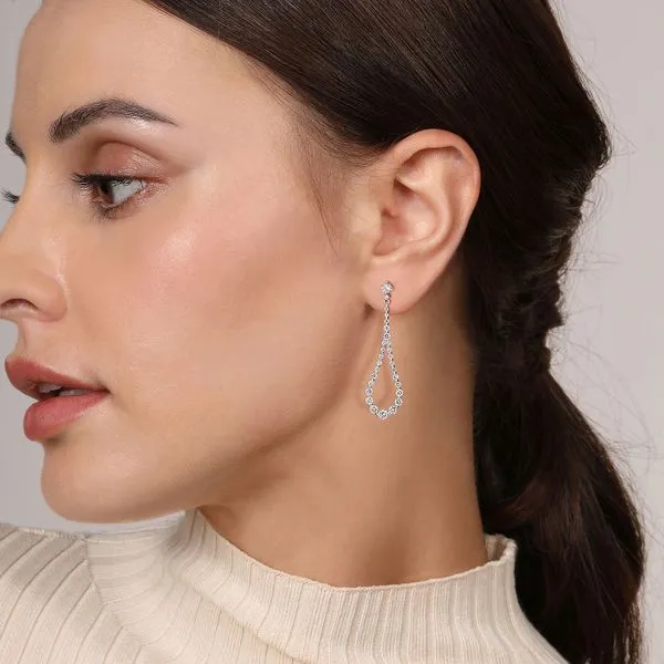 Gabriel & Co. 14K White Gold Diamond Teardrop Earrings Image 2 Toner Jewelers Overland Park, KS