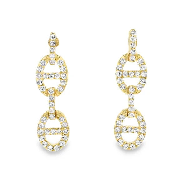 14 Karat Yellow Gold Drop Diamond Earrings Set Toner Jewelers Overland Park, KS