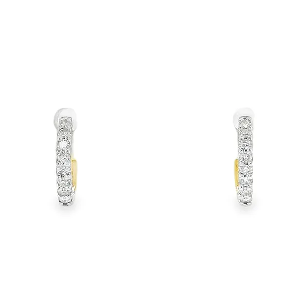 14 Karat Yellow Gold Huggies Diamond Earrings Set Toner Jewelers Overland Park, KS