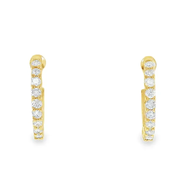 14 Karat White Gold Small Hoop Diamond Earrings Set Toner Jewelers Overland Park, KS