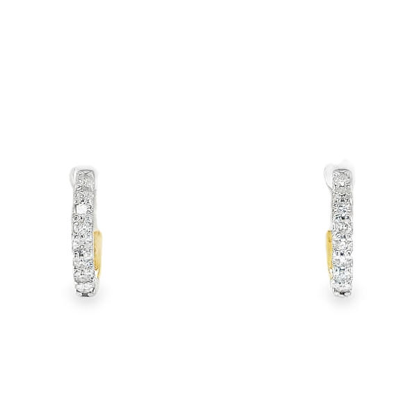 14 Karat Yellow Gold Huggies Diamond Earrings Set Toner Jewelers Overland Park, KS