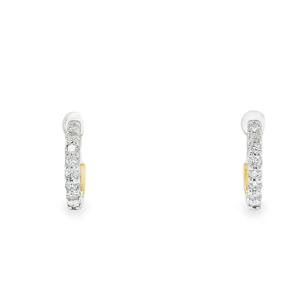 14 Karat Yellow Gold Huggies Diamond Earrings Set Toner Jewelers Overland Park, KS