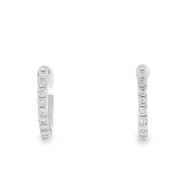 14 Karat White Gold Small Hoop Diamond Earrings Set Toner Jewelers Overland Park, KS