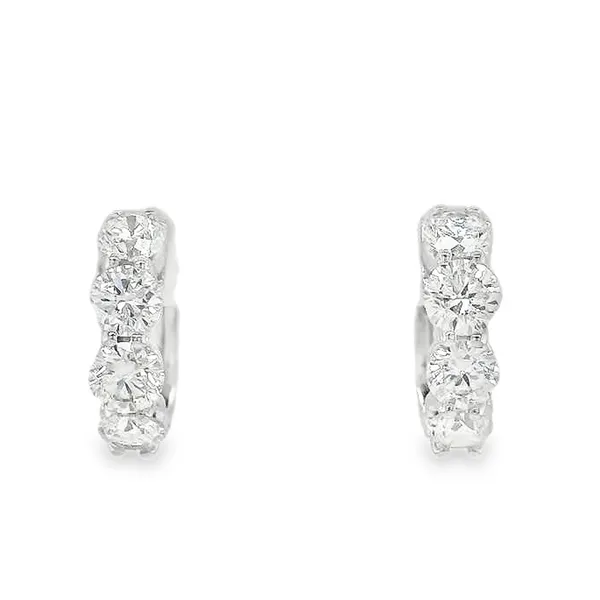 14k White Gold Small Hoop Diamond Earrings Set Toner Jewelers Overland Park, KS