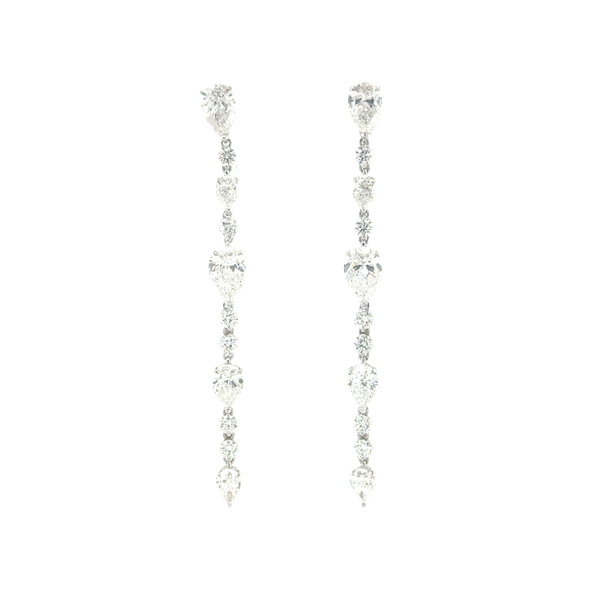 18 Karat White Gold Pear Diamonds and Diamonds Diamond Earrings Toner Jewelers Overland Park, KS