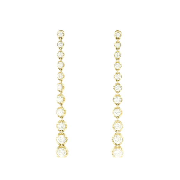 14k Yellow Gold Diamond Drop Earrings Toner Jewelers Overland Park, KS