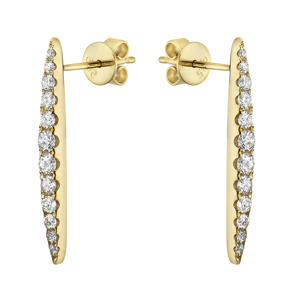 14k Yellow Gold Tapered Bar Diamond Studs Image 2 Toner Jewelers Overland Park, KS