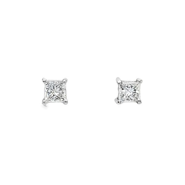 14k White Gold Princess Diamond Studs Toner Jewelers Overland Park, KS