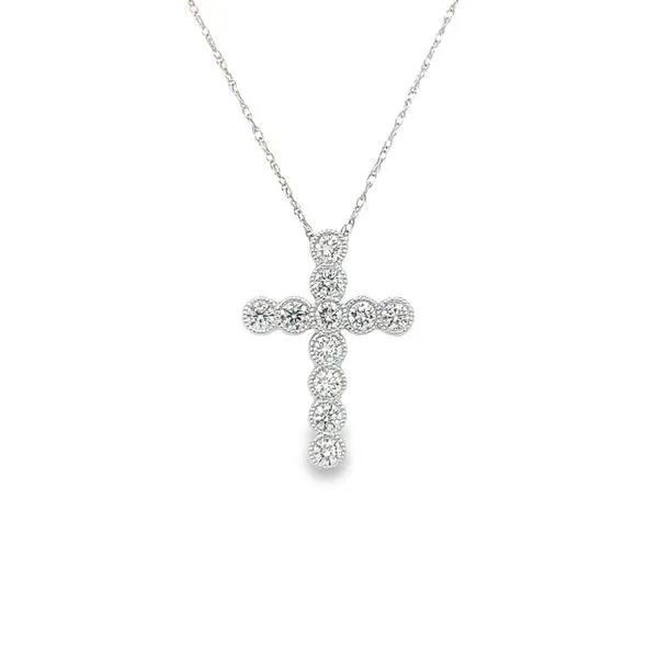 14k White Gold Cross Diamond Cross Pendant Toner Jewelers Overland Park, KS