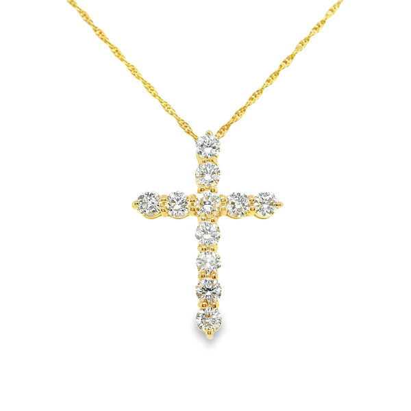 14k Yellow Gold Diamond Cross Pendant Toner Jewelers Overland Park, KS