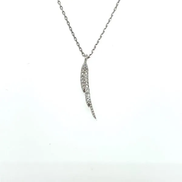 14 Karat White Gold Diamond Feather Necklace Toner Jewelers Overland Park, KS