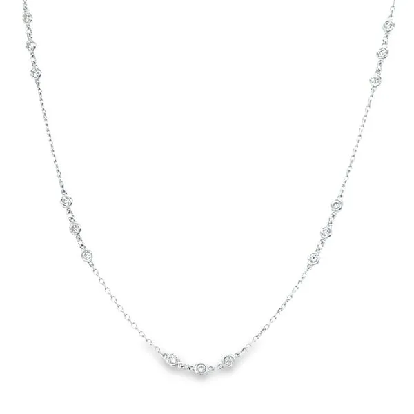 14k White Gold Diamond Station Necklace Toner Jewelers Overland Park, KS