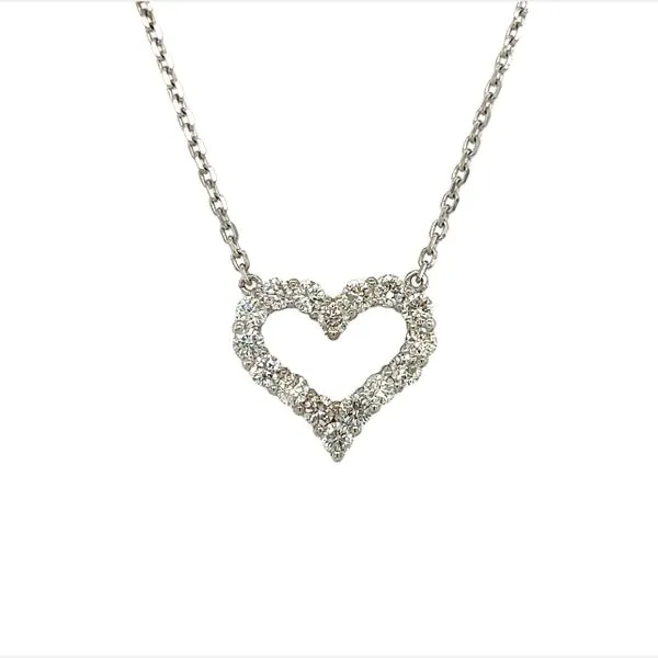 14 Karat White Gold Diamond Heart Necklace Toner Jewelers Overland Park, KS