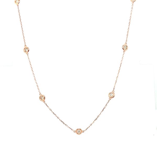 14 Karat Rose Gold Diamond Station Necklace Toner Jewelers Overland Park, KS