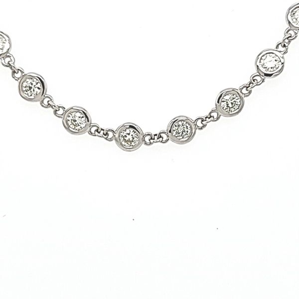 14 Karat White Gold Diamond Bezel Necklace Image 2 Toner Jewelers Overland Park, KS