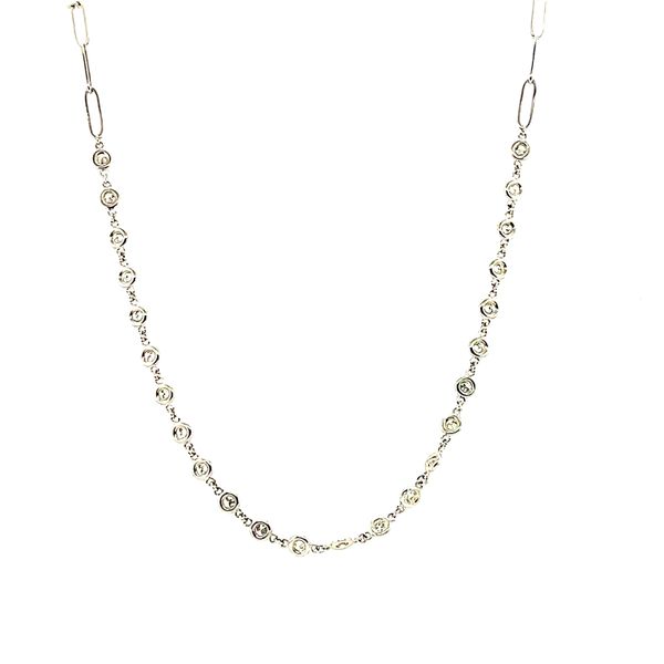 14 Karat White Gold Diamond Bezel Necklace Toner Jewelers Overland Park, KS