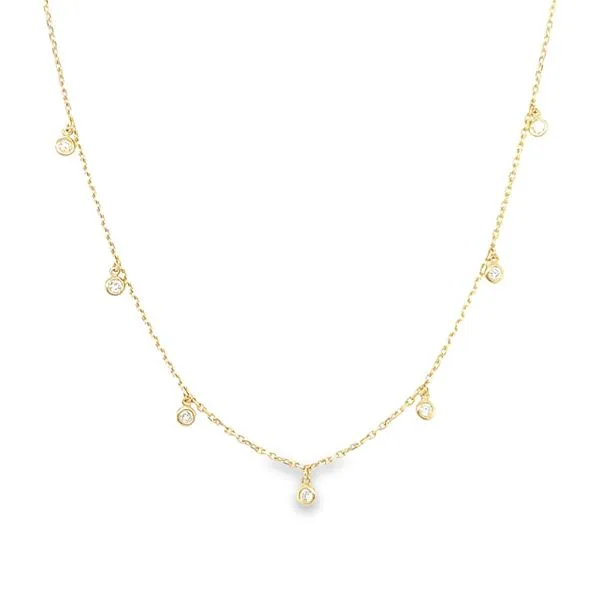 14 Karat Yellow Diamond Drop Station Necklace Toner Jewelers Overland Park, KS