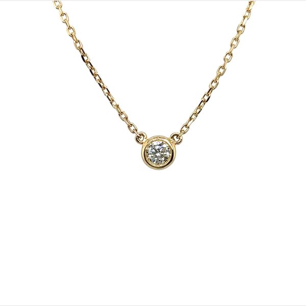 14 Karat Yellow Gold Diamond Bezel Necklace Toner Jewelers Overland Park, KS