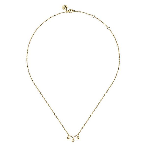 Gabriel & Co. 14K Yellow Gold Diamond DropNecklace Image 2 Toner Jewelers Overland Park, KS