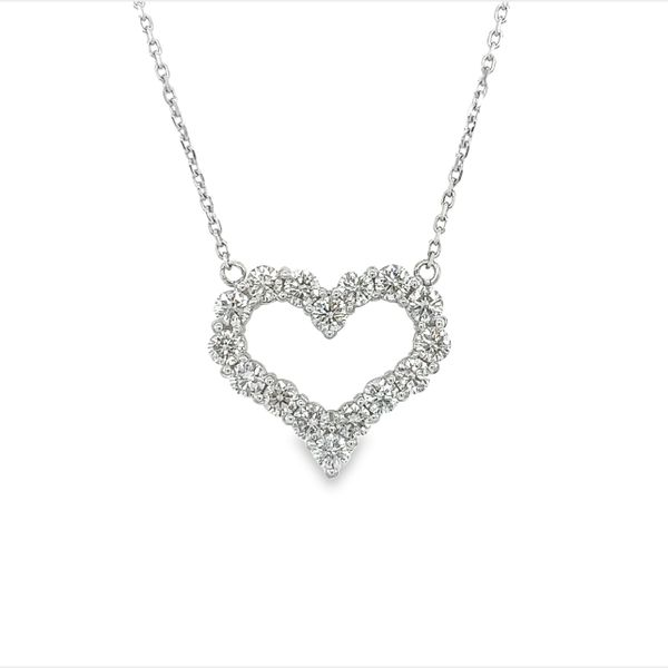 14 Karat White Gold Diamond Heart Necklace Toner Jewelers Overland Park, KS