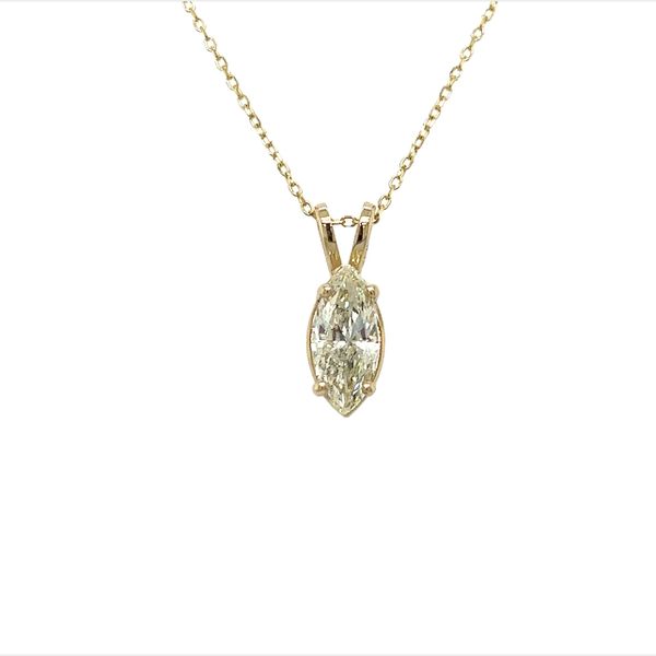 14 Karat Yellow Gold 1.01ct Marquis Diamond Necklace Toner Jewelers Overland Park, KS