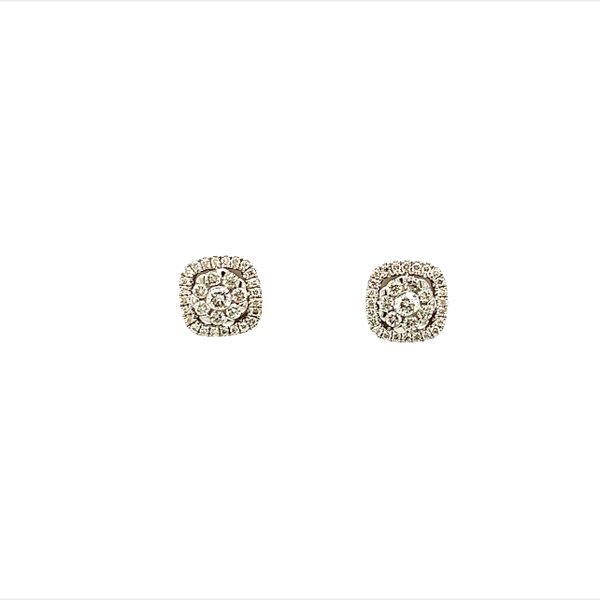 14 Karat White Gold Diamond Necklace and Earrings Set Image 2 Toner Jewelers Overland Park, KS