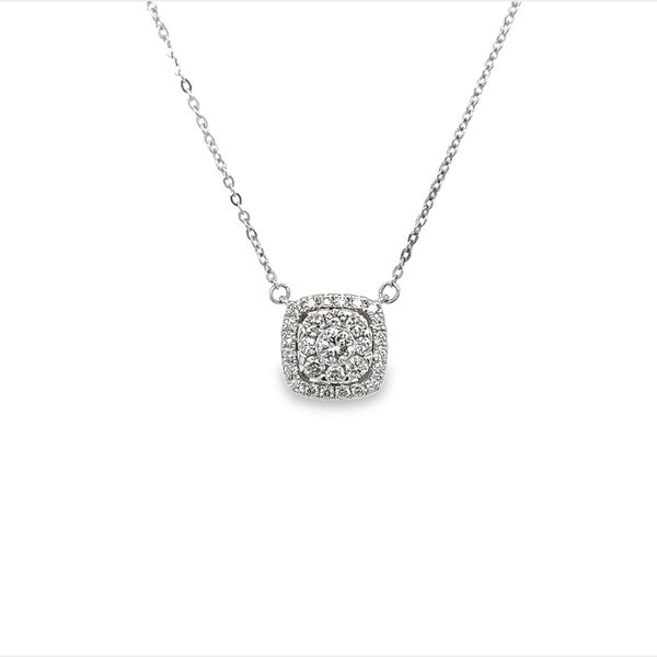 14 Karat White Gold Diamond Necklace and Earrings Set Image 3 Toner Jewelers Overland Park, KS