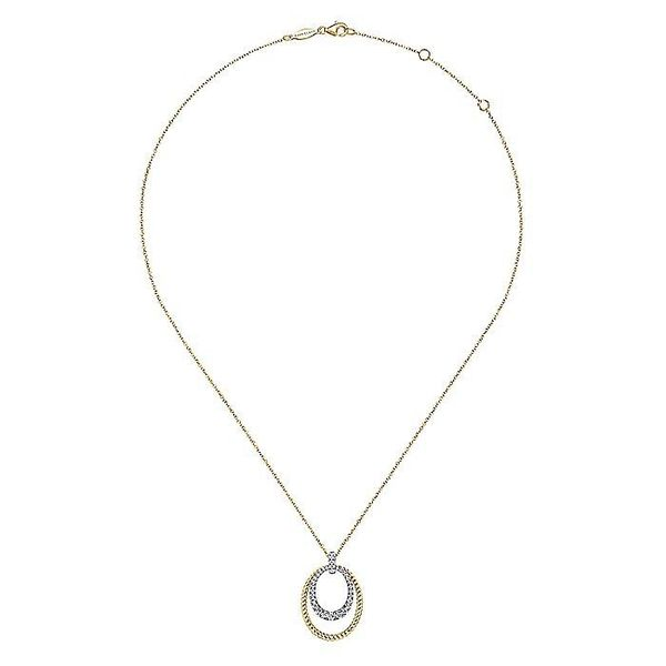 Gabriel & Co. 14K Gold Diamond Pendant Necklace Image 2 Toner Jewelers Overland Park, KS