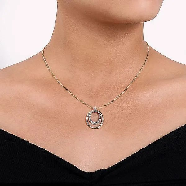 Gabriel & Co. 14K Gold Diamond Pendant Necklace Image 3 Toner Jewelers Overland Park, KS