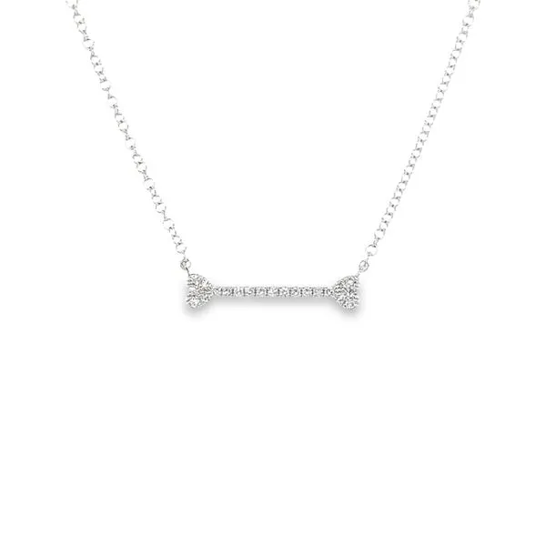 14k White Gold Diamond Dog Bone Necklace Toner Jewelers Overland Park, KS