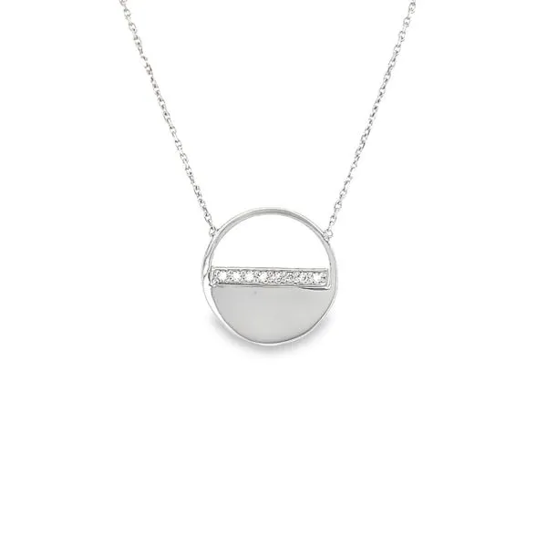 14k White Gold Diamond Disc Pendant Toner Jewelers Overland Park, KS