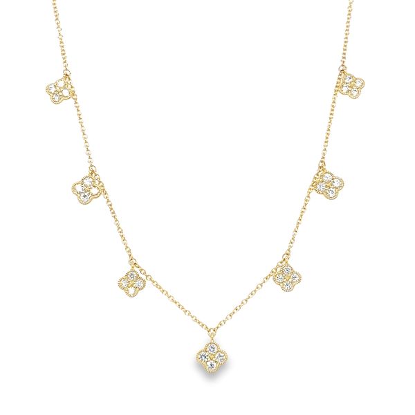 14k White Gold Diamond Clover Station Necklace Toner Jewelers Overland Park, KS