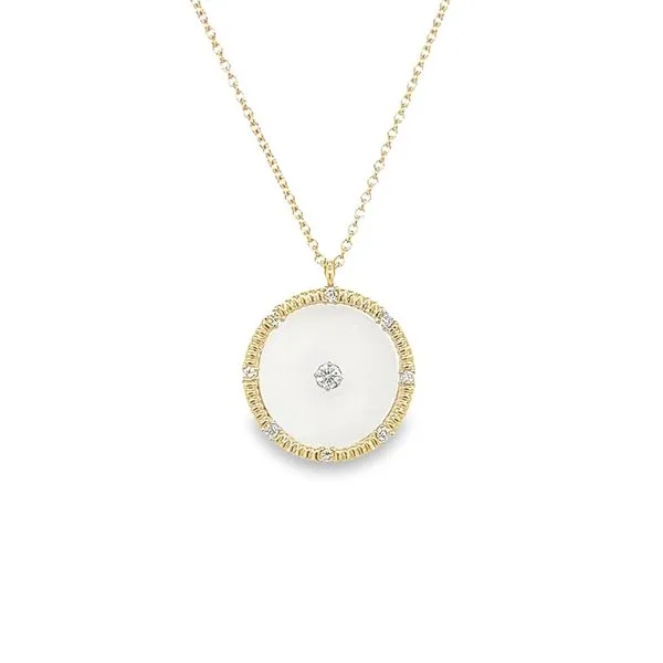 14k Yellow Gold Floating Diamond Pendant Necklace Toner Jewelers Overland Park, KS