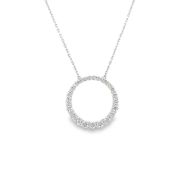 14k White Gold Diamond Circle Necklace Toner Jewelers Overland Park, KS